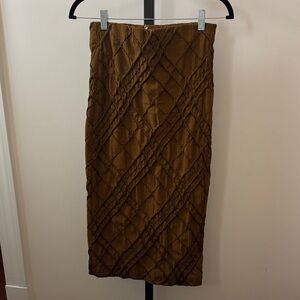 ODEEH Brown Textured Women's Skirt